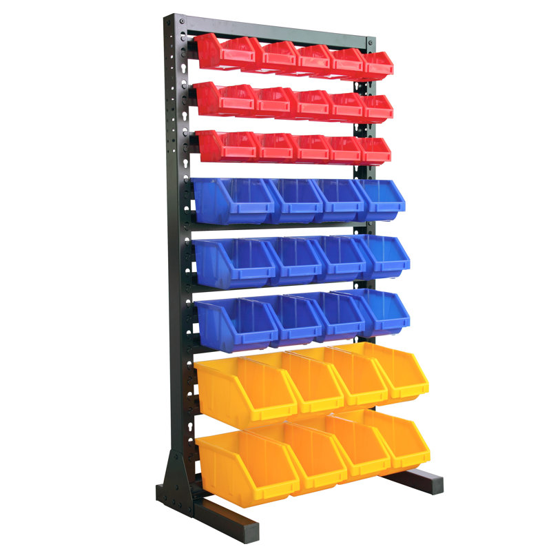 WFX Utility™ Knouse 25 W x 23 D x 48 H Garage Storage Bin Rack System Heavy Duty 8 Tiers 70 Bins